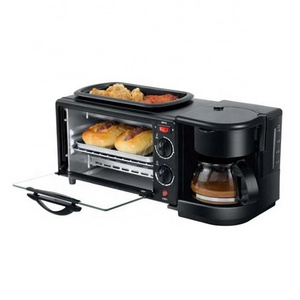 Multifunction 3 in 1 Breakfast Maker Toaster Oven Grill Pan Coffee Maker For Office Home Dorm Use Bread Cook Eggs Make Coffee