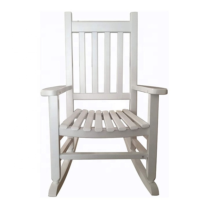 Poplar Wood Simple and Durable Dark White  Suitable Child  Rocker Children's Wooden Rocking Chair for 4-8 Years Old