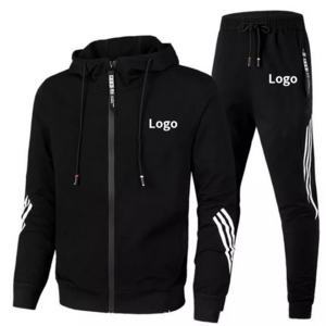 Top Quality Blank Plain Pullover Hoodie and Side Split Flare Pants 2 Pieces  Tracksuit for Men