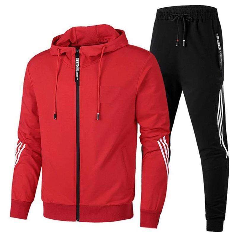 Top Quality Blank Plain Pullover Hoodie and Side Split Flare Pants 2 Pieces  Tracksuit for Men