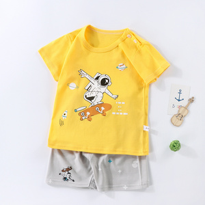 High quality kids pajama sets summer thin cotton 2 piece set pajama casual short sleeves pajama sets for unisex