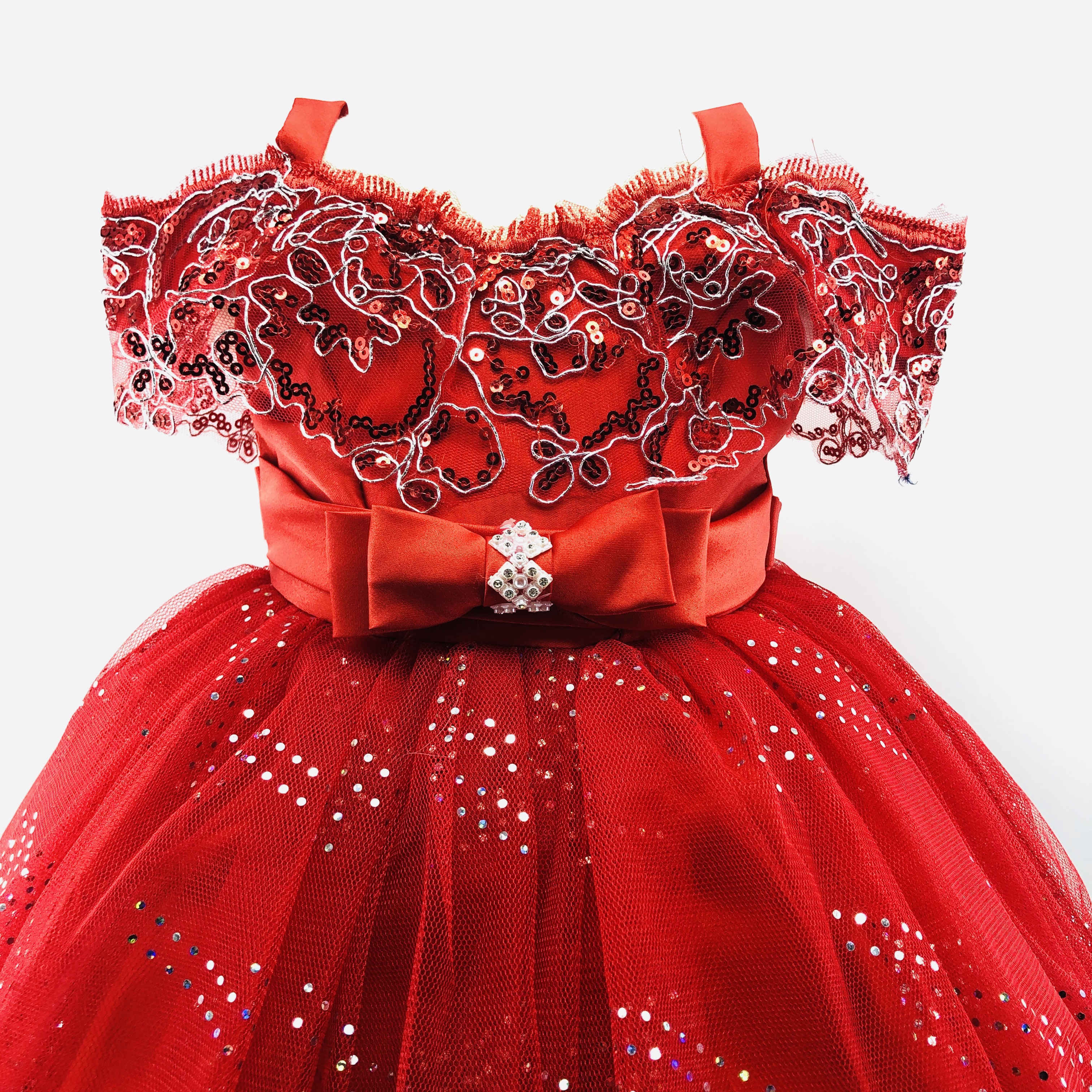 Toddler Merry Christmas Bowknot Sleeveless Princess Lace Formal Tulle Kids Wedding Baby Girl Christmas Birthday Party Dresses