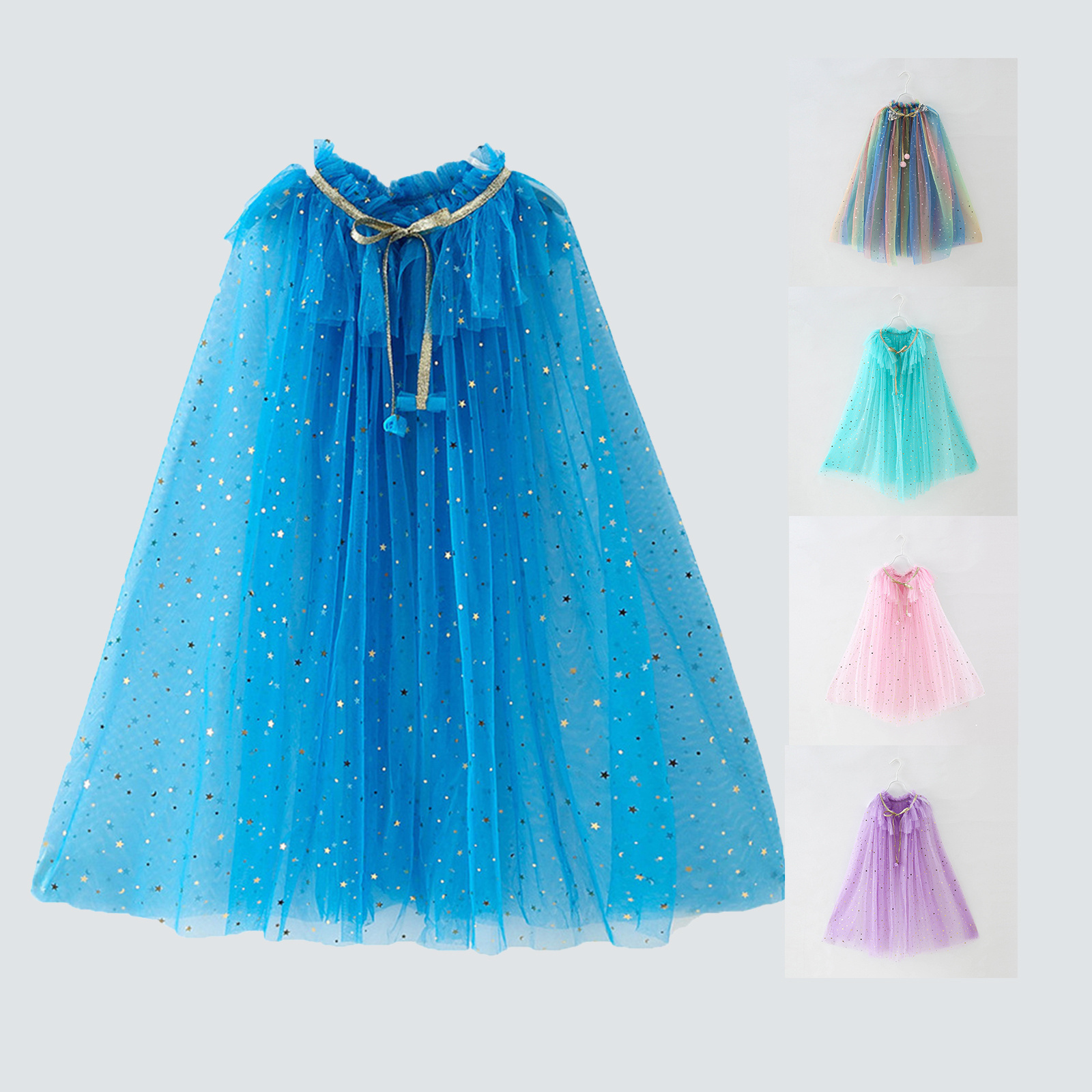 Low Price Princess Cape For Girls Colorful Cloak For Party Show Fashion Cloak Halloween Cosplay Girls Cloak Girls Cape