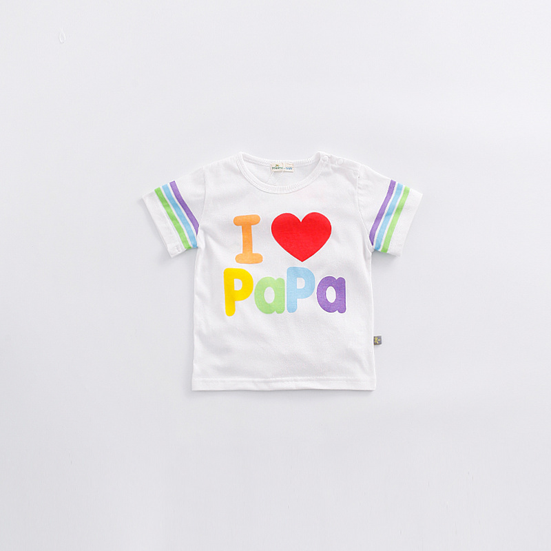 Wholesale 1 Dollar Clothes Pima Cotton I Love Mamas And Papas White Baby T Shirts