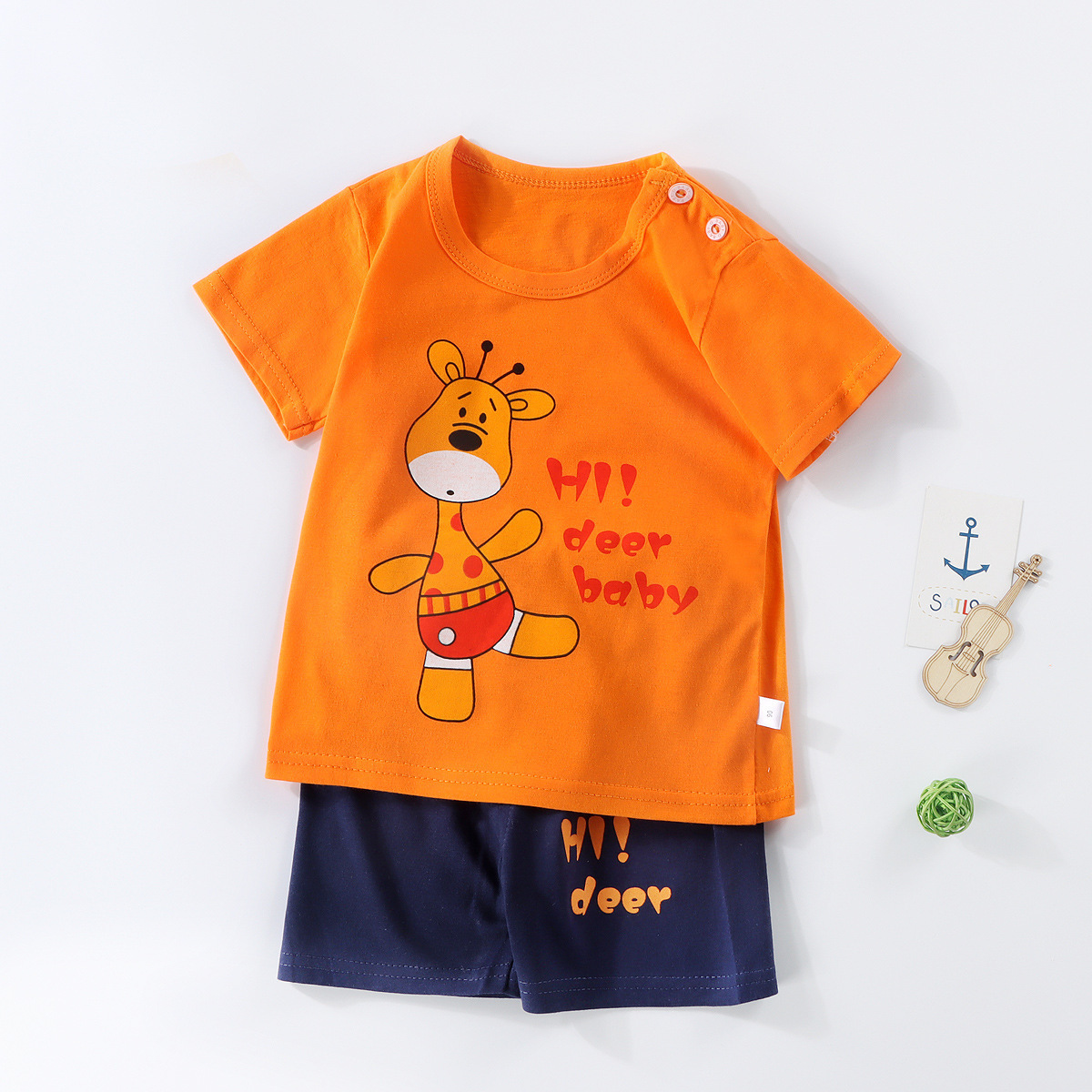 High quality kids pajama sets summer thin cotton 2 piece set pajama casual short sleeves pajama sets for unisex