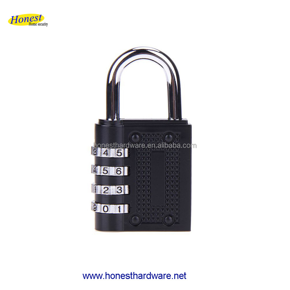 Black 4 Digit Combination Luggage Code Lock Password Padlock for suitcase