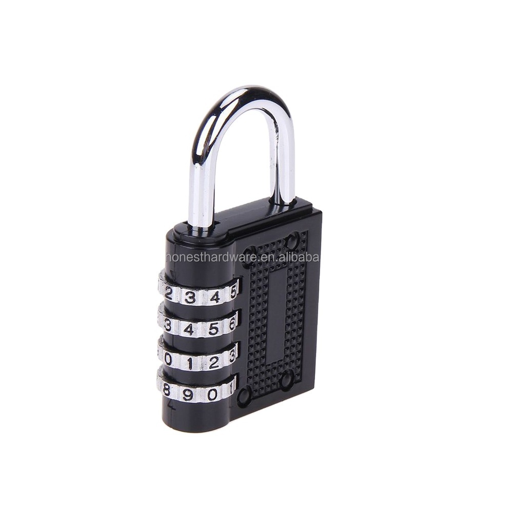 Black 4 Digit Combination Luggage Code Lock Password Padlock for suitcase