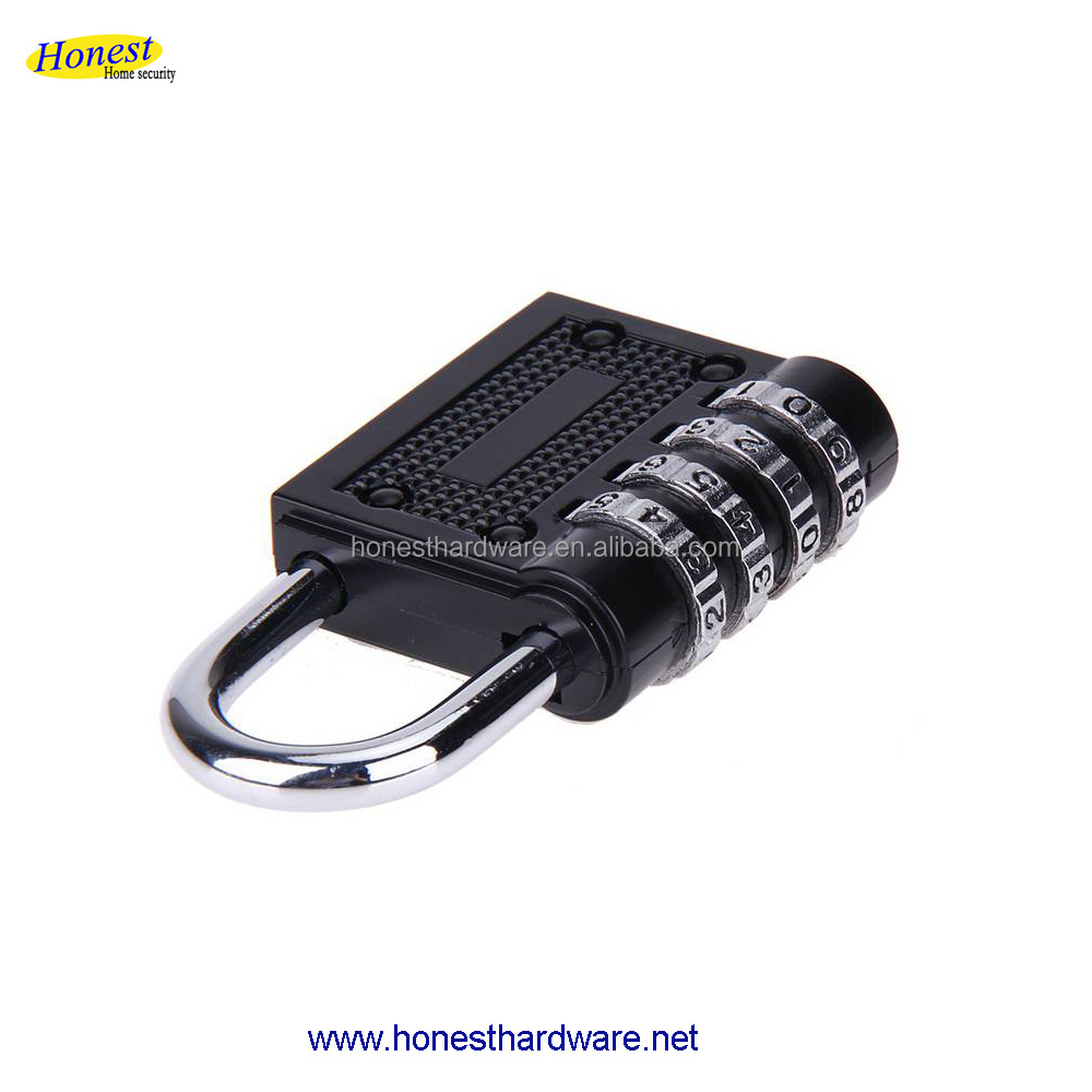 Black 4 Digit Combination Luggage Code Lock Password Padlock for suitcase