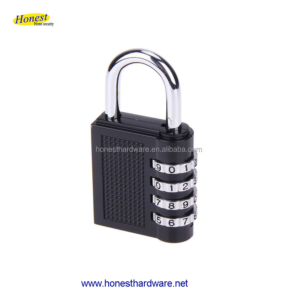 Black 4 Digit Combination Luggage Code Lock Password Padlock for suitcase