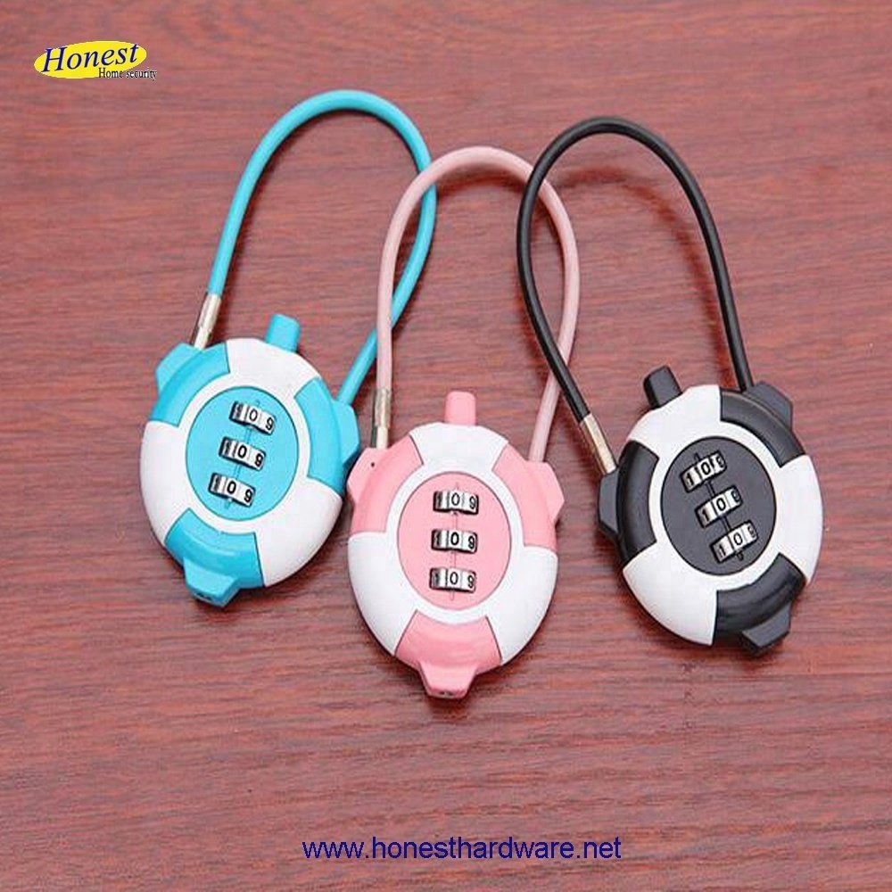 Cute panda password luggage cable lock padlock