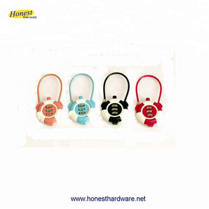 Cute panda password luggage cable lock padlock