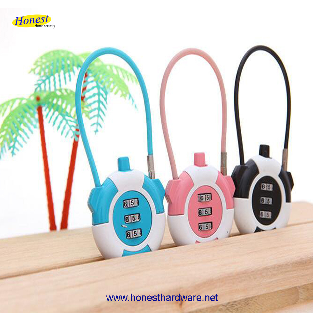 Cute panda password luggage cable lock padlock