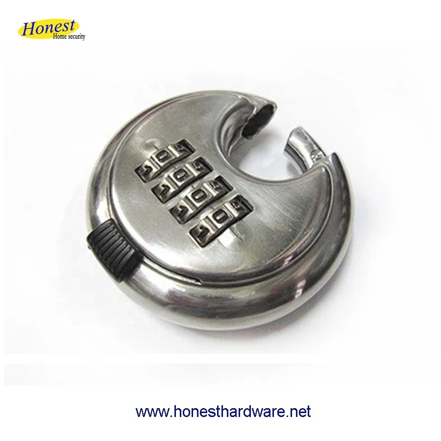 4 digit password stainless steel Disc lock Discus Padlock Round Padlock