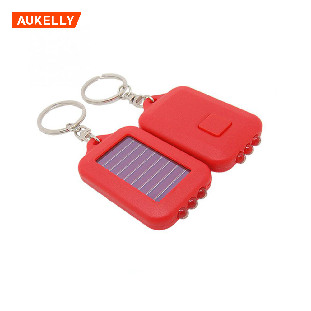 Outdoor Multifunction mini colorful pocket keychain light solar led flashlight