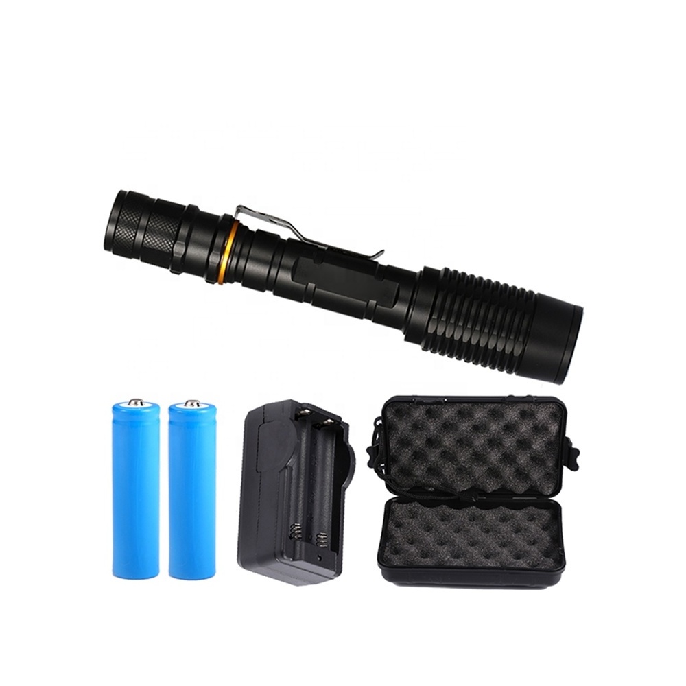 T6 lamparas de mano 1000 LM LED Rechargeable hunting linterna zoomable Waterproof torch searchligh led fast track flashlight Set