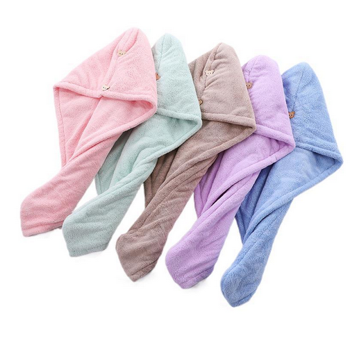 High Quality Microfibre Cotton Towel Wrap for Women Quick DryHair Salon Magic Anti Frizz Coral Fleece Super Absorbent Hair Towel