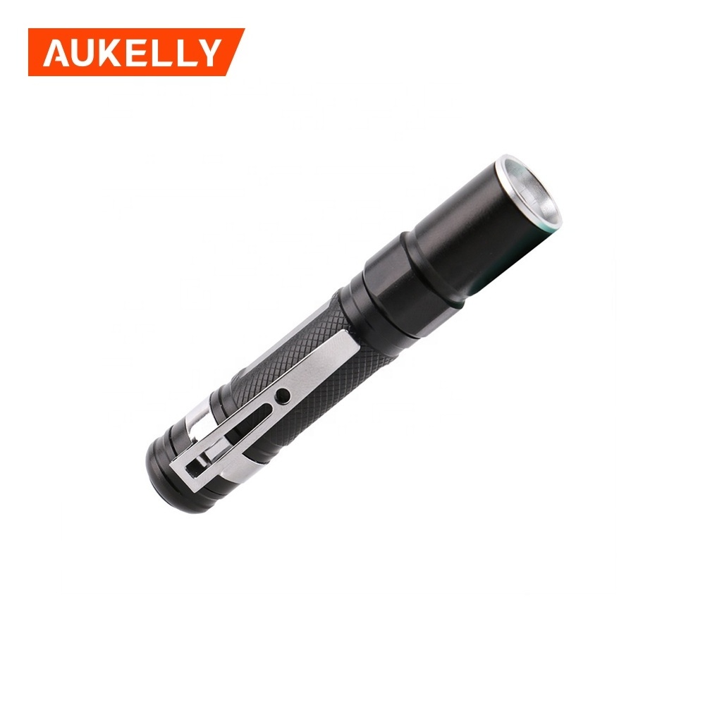 Q5 LED glare flashlight telescopic zoom pen with pen clip medical mini flashlight tactical pen with light