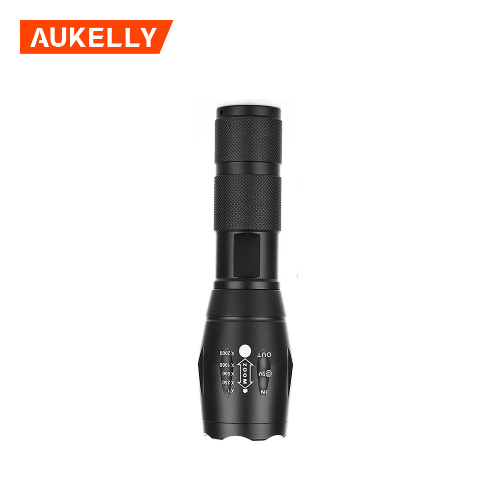 hunting tactical outdoor flashlight high power Waterproof Zoomable TorchAdjustable Focus and 5 Light  LED Flashlight