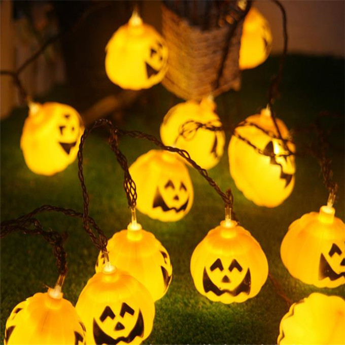 Mini Artistic Battery Operated LED Lights Garden Party Halloween Pumpkin Lanterns String Light