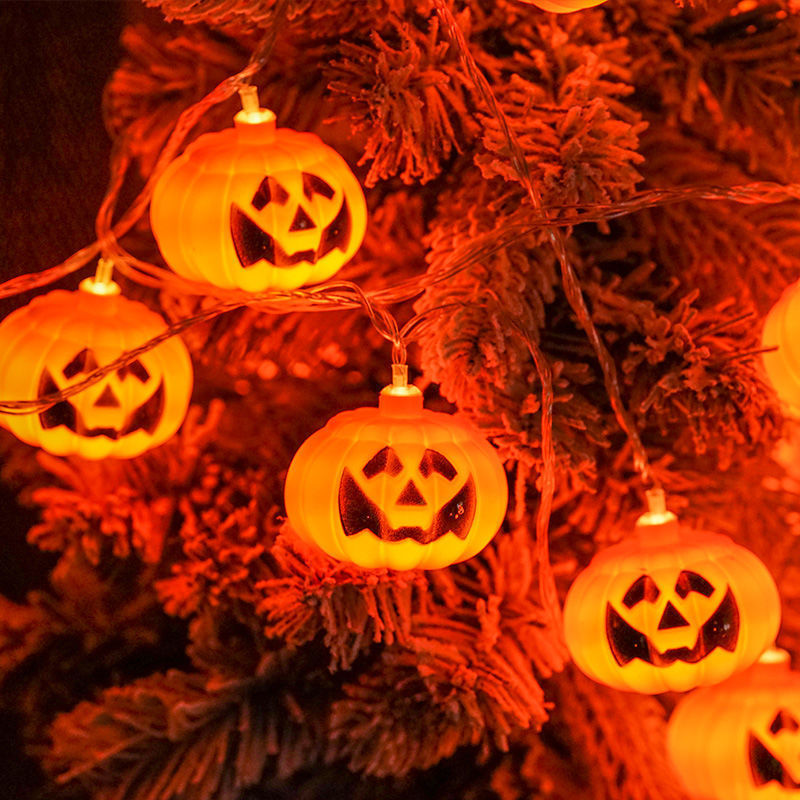 Mini Artistic Battery Operated LED Lights Garden Party Halloween Pumpkin Lanterns String Light