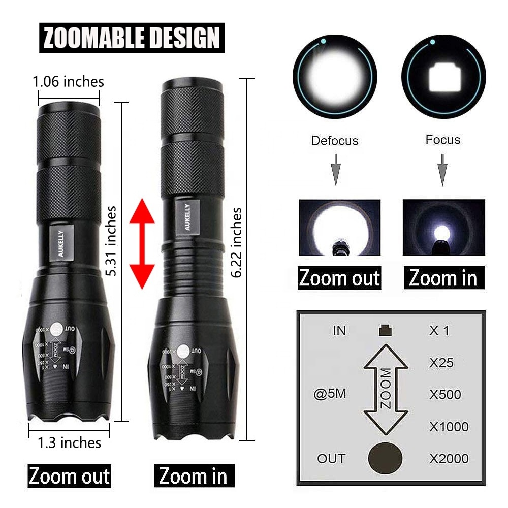 Outdoor 1000 Lumen usage zoomable waterproof led taschenlampe t6 led rechargeable Torch g700 flash light tactical flashlight