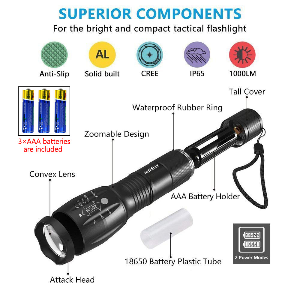 Hot Sale Zoomable Flash Light High Power Rechargeable Led Waterproof T6 X900 one hand hold tactical flashlight