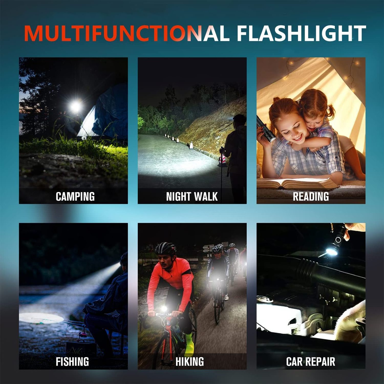 High Lumen Flashlight USB Rechargeable LED Flashlight Zoom Handheld Waterproof Flashlight