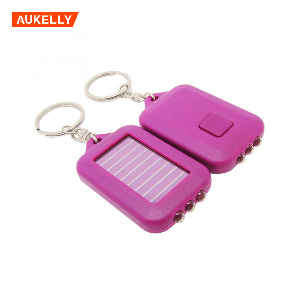 Outdoor Multifunction mini colorful pocket keychain light solar led flashlight