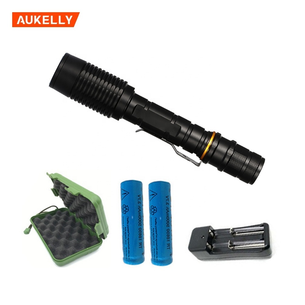 T6 lamparas de mano 1000 LM LED Rechargeable hunting linterna zoomable Waterproof torch searchligh led fast track flashlight Set