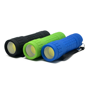 Portable Multicolor Plastic Dry Battery 100Lumen Mini Small Pocket Lamp High Bright el feneri 3W COB Rubber LED Torch Flashlight