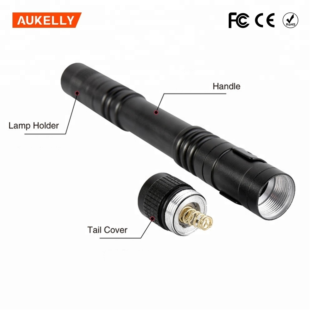 Aukelly Mini 3A LED Tactical Flashlight Pocket Torch flexible pen light Doctor pen light