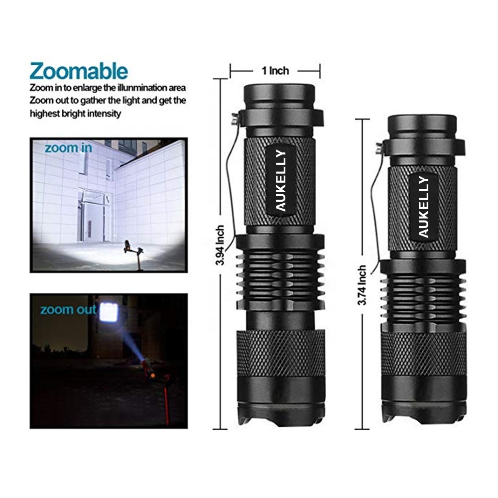 Portable Zoomable Keychain Torch 300LM Aluminum alloy 3 Modes Lanterna lumitact g700 Green tactical flashlight bulk