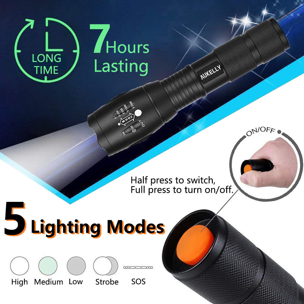 High Power Aluminum Flashlights Led Torch 1000 Lumen Rechargeable Tactical Led Flashlight