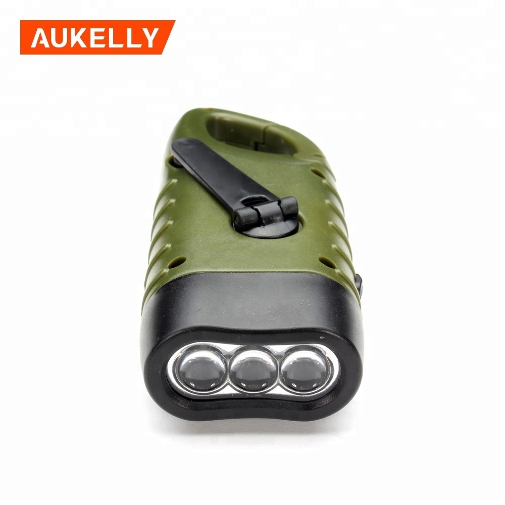 Hot Sell High power hand crank dynamo mini ABS body solar torch outdoor emergency camping light