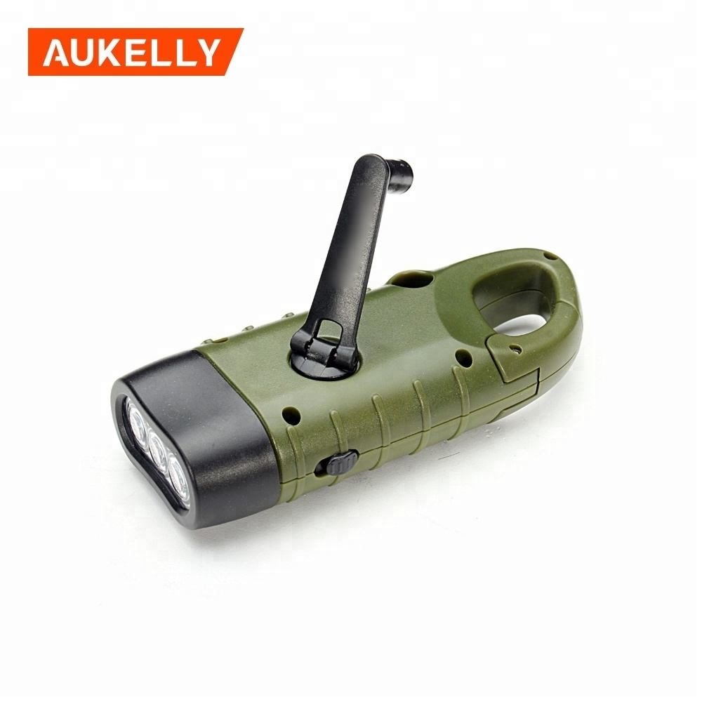 Hot Sell High power hand crank dynamo mini ABS body solar torch outdoor emergency camping light