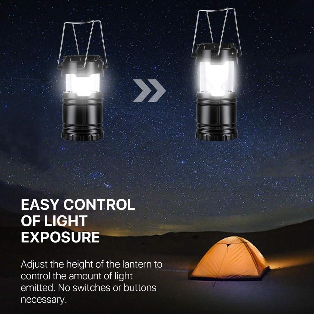 Outdoor Solar Hanging Camping Latern Flashlights Tent Led Camping Lights Lamp Collapsible Solar Rechargeable Camping Light