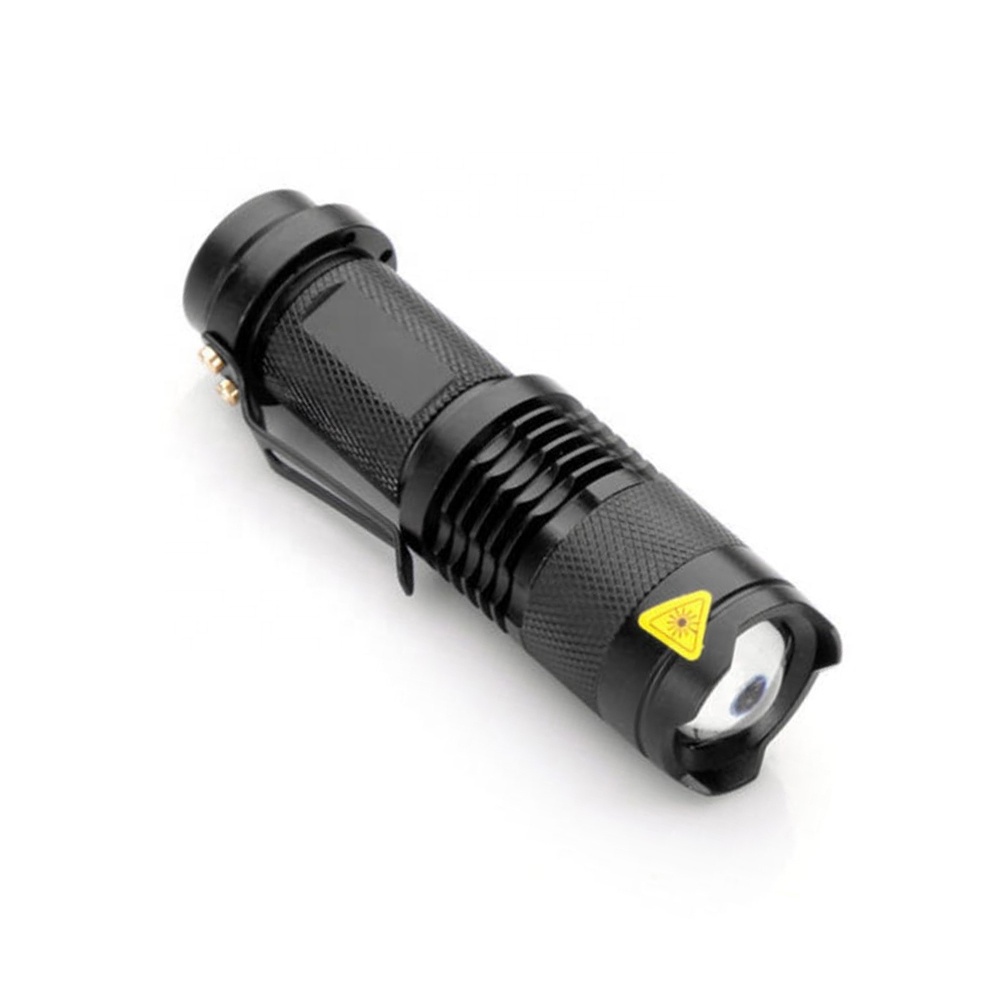 Portable 300lm Adjustable Focus Zoomable Aluminum Keychain Torch LED Linterna 14500/AA 3.7v Rechargeable mini flashlight 3 Modes