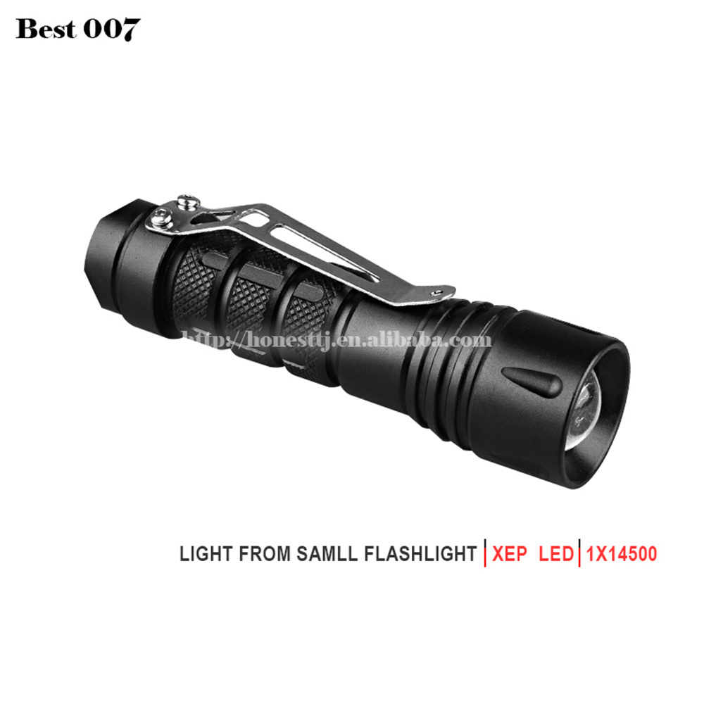 Tactical IP68 small size torch 14500 Lithium Battery led lenser waterproof flashlight