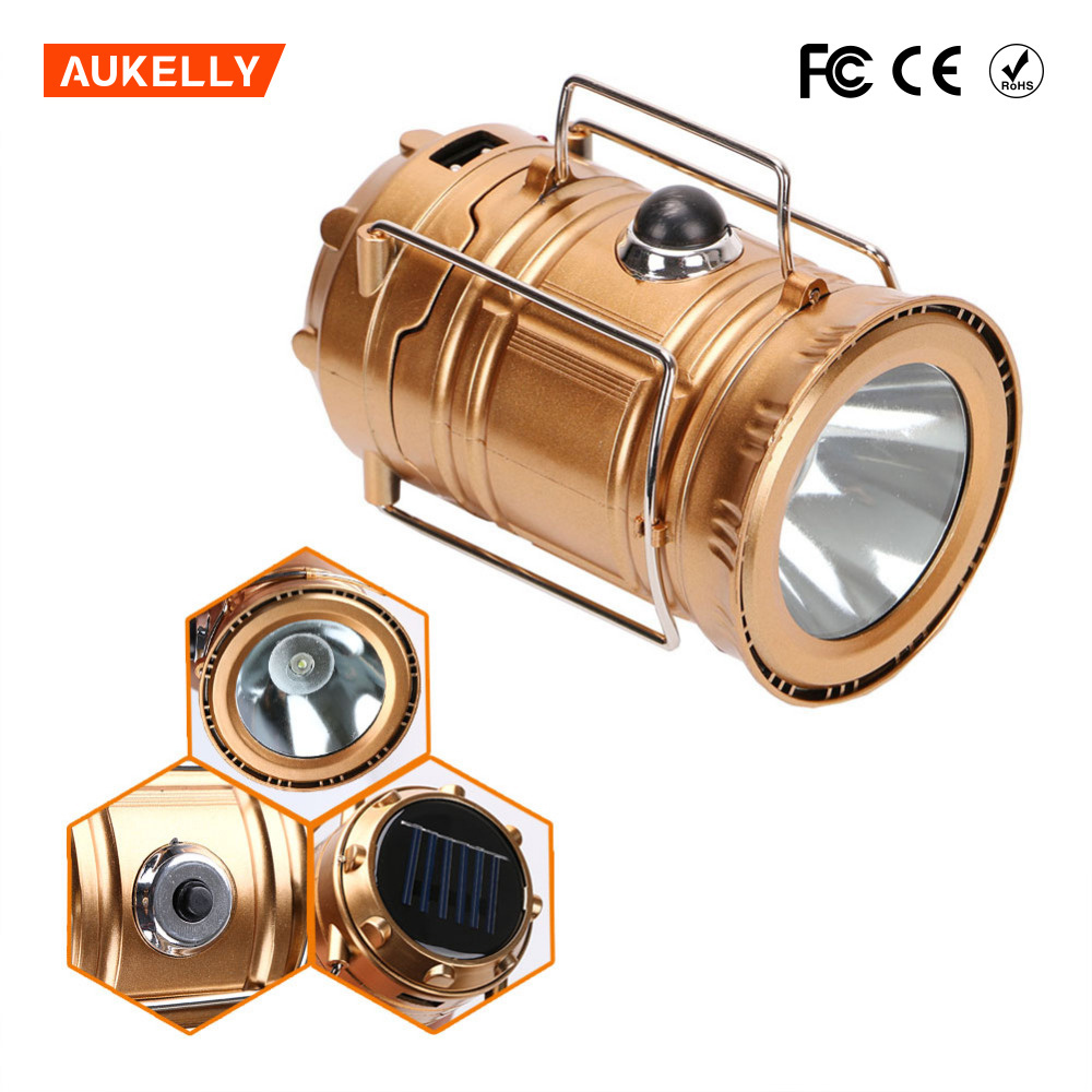 Foldable Solar 6+ 1 leds Hanging Direct Charge Camping Light Lamp/solar Home Camping lantern