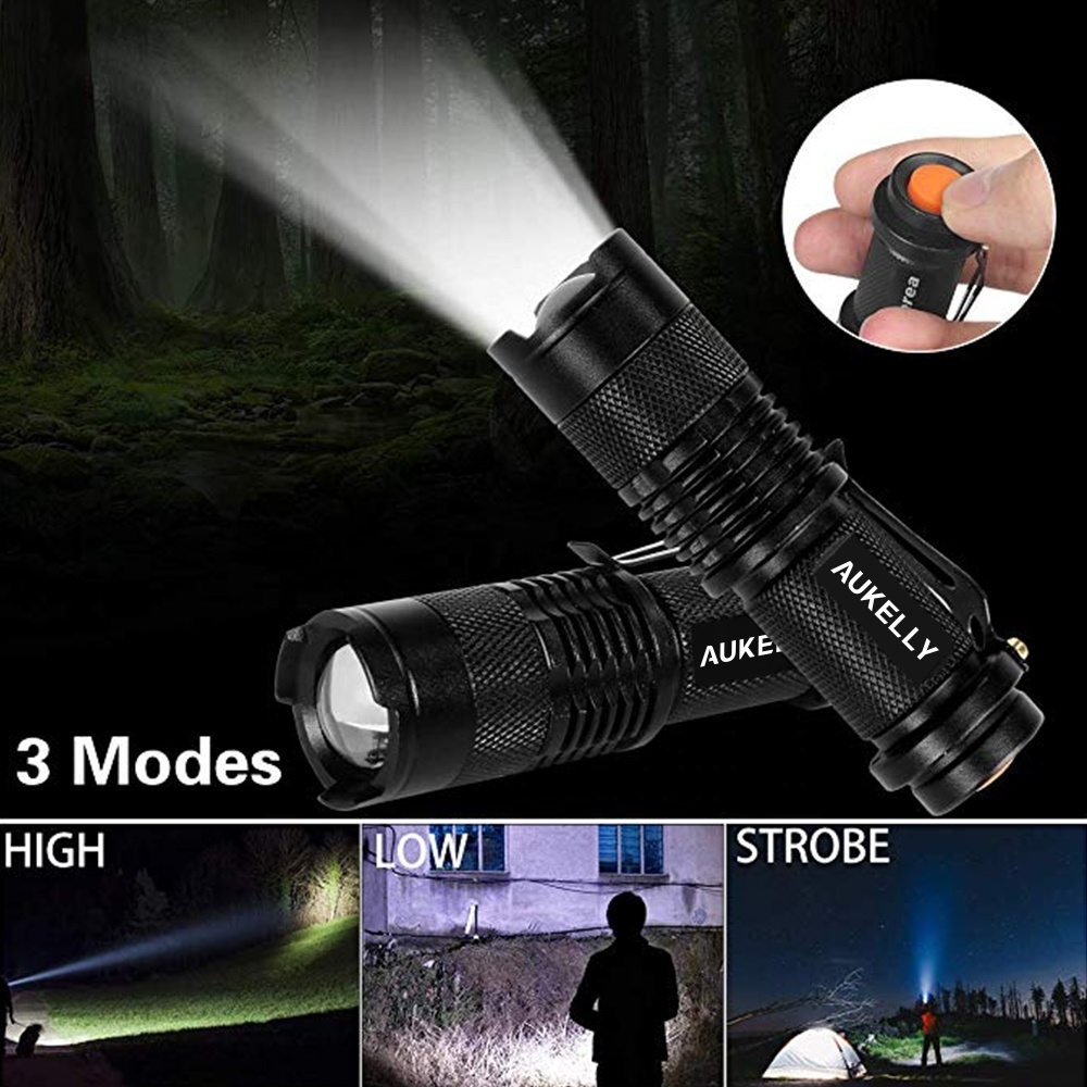 Portable Zoomable Keychain Torch 300LM Aluminum alloy 3 Modes Lanterna lumitact g700 Green tactical flashlight bulk