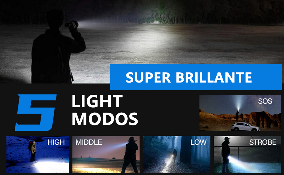 High Lumen Flashlight USB Rechargeable LED Flashlight Zoom Handheld Waterproof Flashlight