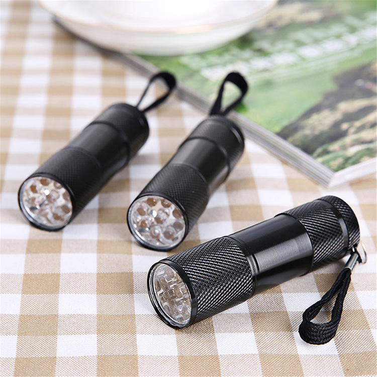 9 LED Mini Linterna Ultraviolet Invisible Marker pet urine Detection Torch Ultra Violet Flash Light 395nm detector uv flashlight