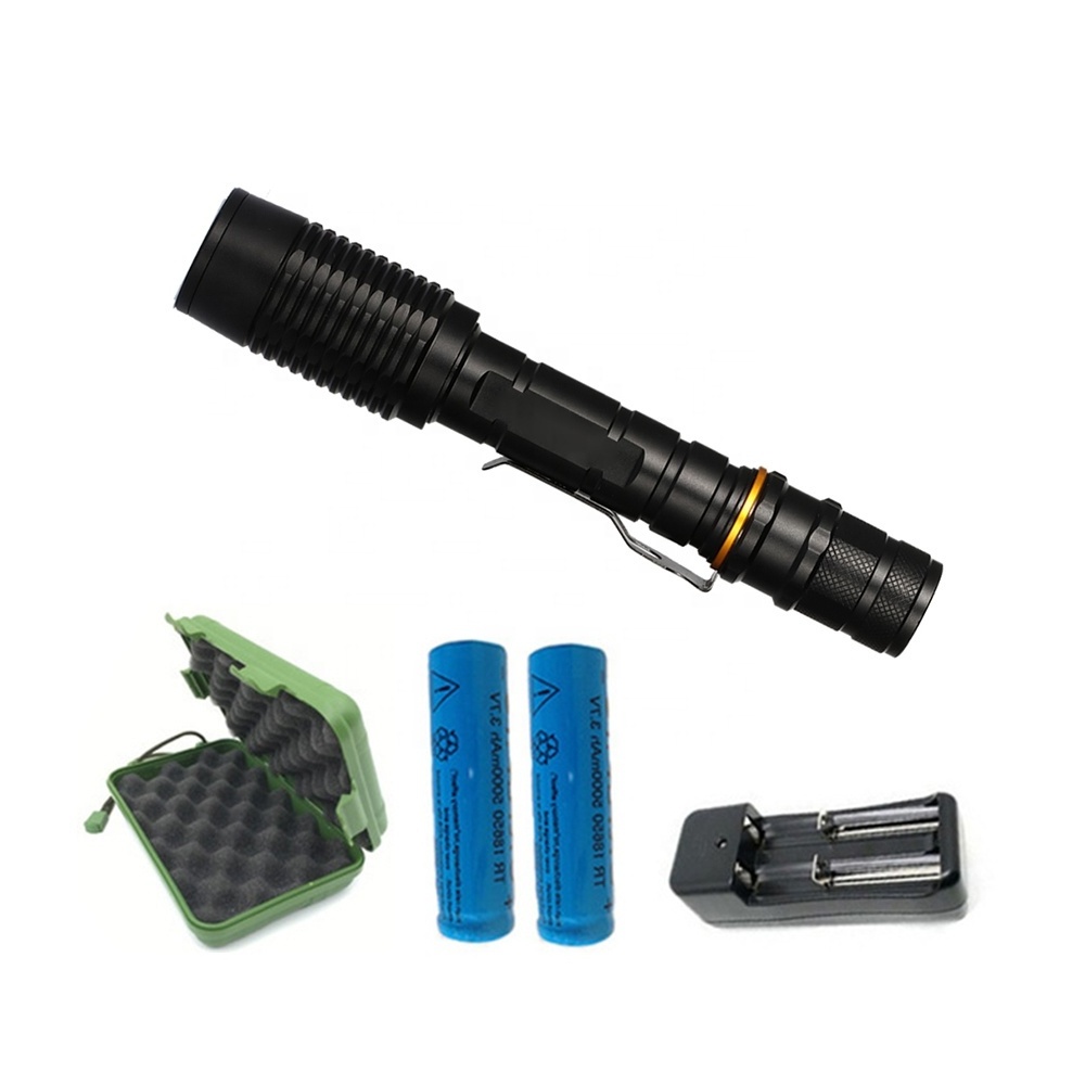 T6 lamparas de mano 1000 LM LED Rechargeable hunting linterna zoomable Waterproof torch searchligh led fast track flashlight Set