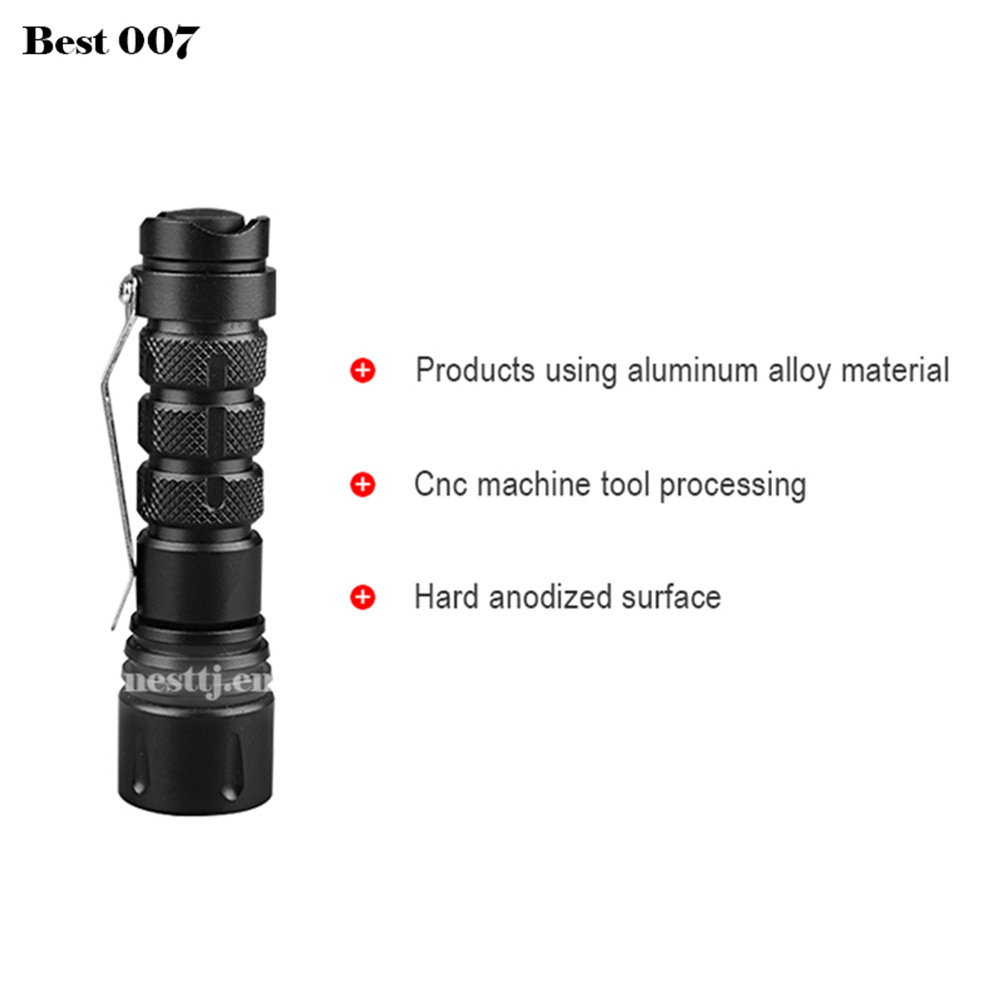 Tactical IP68 small size torch 14500 Lithium Battery led lenser waterproof flashlight