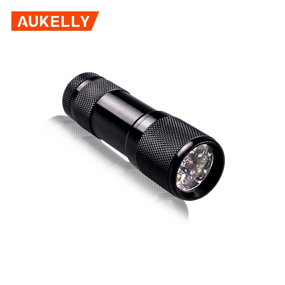 Mini 9LED UV Flashlights Ultraviolet Ultra Violet Invisible Ink Marker Detection Torch Light 365nm nichia uv led flashlight