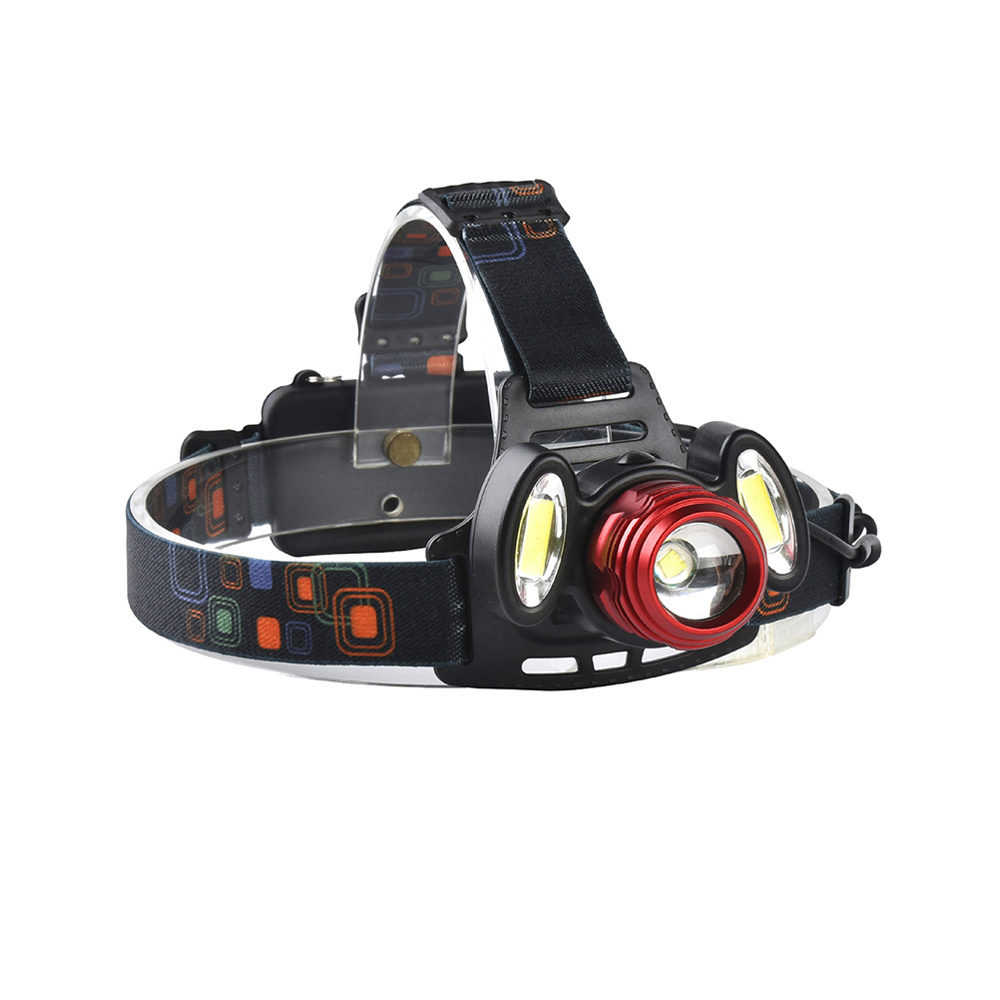 4 Mode Rechargeable 1800 Lumen T6 2*COB Headlamps Ultra Xtreme Waterproof Headlights Zoom Mining Hunting Led Lenser Headlamp