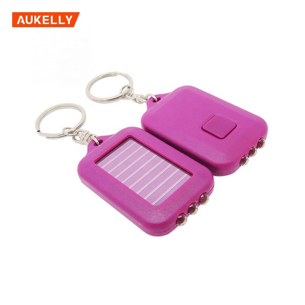 Mini Solar Power 3 LED Light KeyChain Outdoor Multi function pocket lamp keychain flashlight