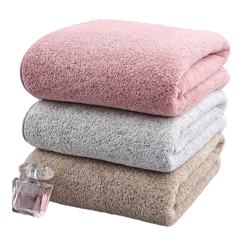 Soft Absorbent Microfiber Fabric Towel Bamboo Charcoal Coral Velvet Bath Towel For Adult Household Bathroom Towel