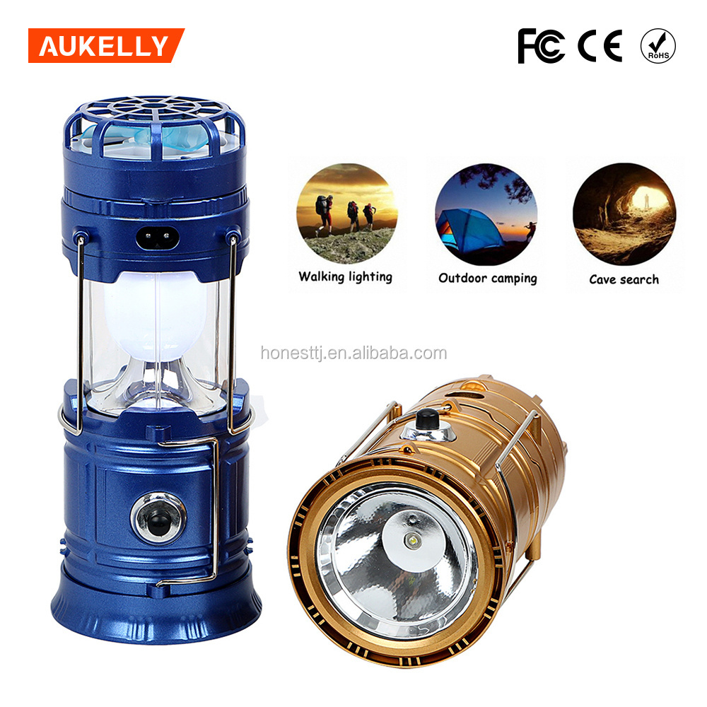 Multi function 18650 USB Solar Torch Power Bank Mobile Telescopic Portable Led Camping Lantern With Ceiling Fan