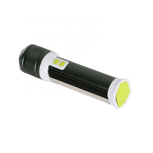 Outdoor Zoomable USB Rechargeable Built Battery Linterna 1000 Lumen T6 LED Portable Torch Worklight COB Flood Dimming flashlight